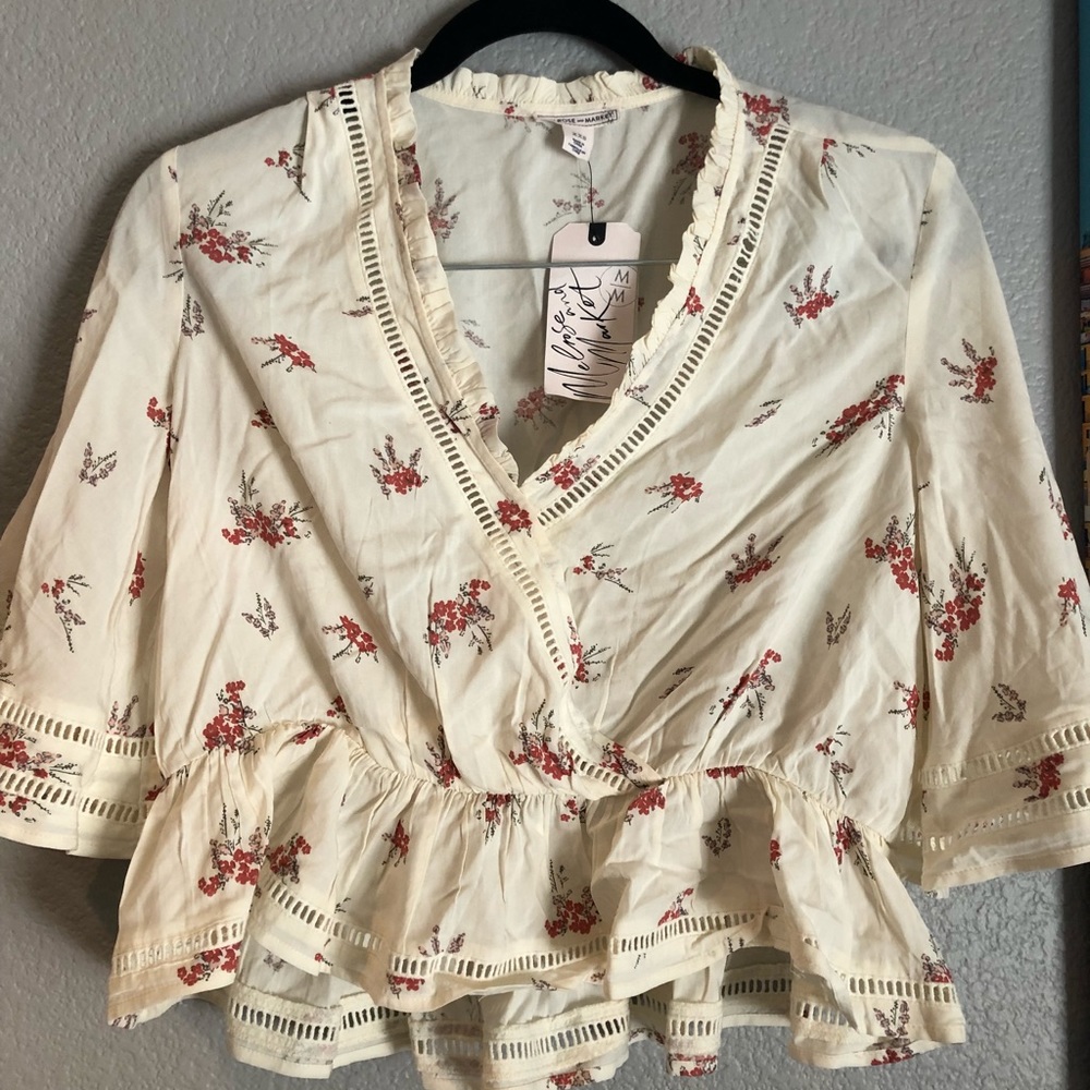 Flower Crop Top Blouse